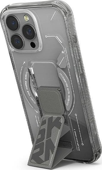 Maskë telefoni Skinarma Helio për iPhone 16 Pro 6.3", me Grip Stand magnetik, gri Ti
