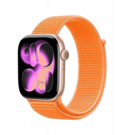 Byzylyk sportiv Crong Nylon për Apple Watch, 38/40/41/42 mm, portokalli Tropical