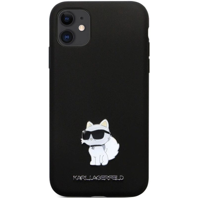 Mbështjellës telefoni Karl Lagerfeld KLHCN61SMHCNPK, iPhone 11 XR 6.1", silikon i fortë, i zi