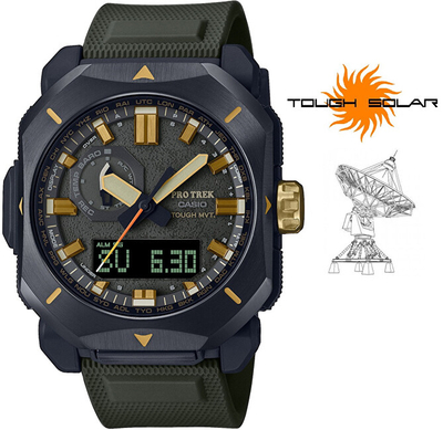 Orë për meshkuj Casio Protrek Tough Solar Radio Controlled, e gjelbër