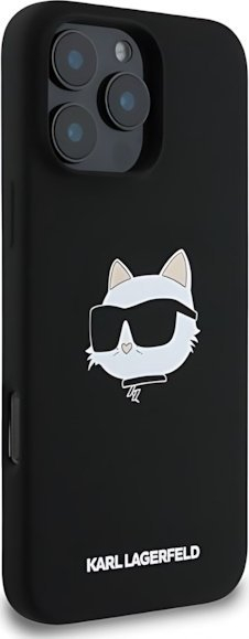 Futë telefoni Karl Lagerfeld Choupette Head, silikon, për iPhone 16 Pro Max, me MagSafe, e zezë