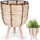 Vazo dekorative me këmbë Vilde Flower Pot Stand, 28.5cm, shportë druri, bezhë natyrale