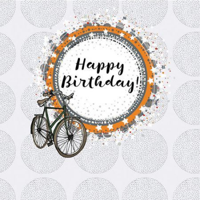 Kartolinë Clear Creations CL0210 Birthday Bicycle, format katror, me zarf, multingjyrëshe