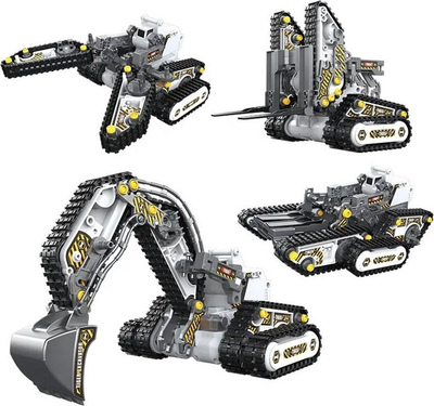Set ndërtimi RC Construction Machines 4in1 RC0694, 176 pjesë, me telekomandë, shumengjyrësh
