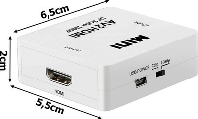 Konvertues RCA në HDMI Fusion Accessories, me audio, i bardhë