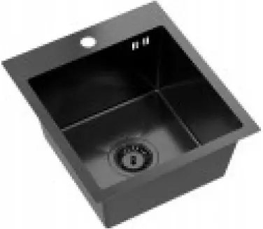Lavaman kuzhine QUADRON LUKE GraniteQ, 50x45x20 cm, 1 legen, i zi metalik