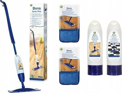 Mop me spërkatje Bona Spray Mop CA201010013, për parket dhe dysheme druri, me leckë mikrofibër, blu
