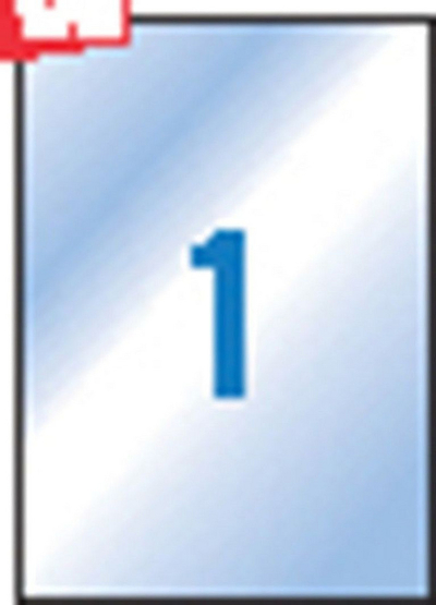 APLI Транспарентни Полиестерски Етикети, 210x297 mm, 20 Листови