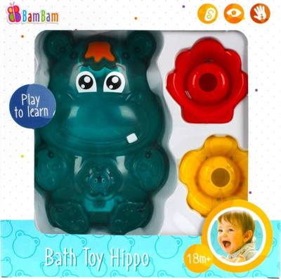 Lodër për banjo Bam Bam Hippo, për kalamaj 18m+, shumëngjyrëshe