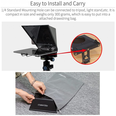 Feelworld TP2 Teleprompter për telefon/tablet