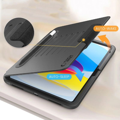 Куќиште за таблет Tech-Protect SC Pen Armor iPad 10.9" 2022 11" 2025, држач за пенкало, функција стојалка, црно