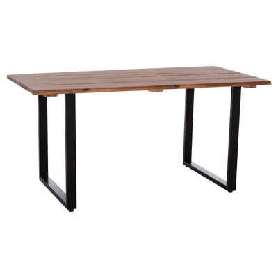 Tavolinë kopshti FRIGGO HM6375.02, dru akacie, 160x80x76 cm, këmbë metalike të zeza