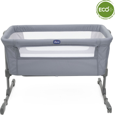 Djep anës krevatit Chicco Next2Me Essential Stone, 6 nivele lartësie, me rrota, gri