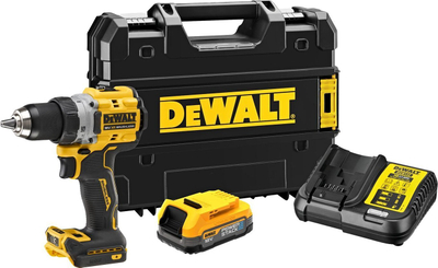 Trapano vidhosës Dewalt DCD800E1T, 18 V, bateri 1.7 Ah, i verdhë