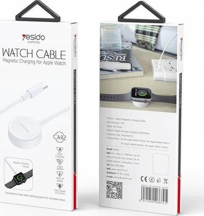 Karikues magnetik Yesido CA112 për Apple Watch, USB C, 1m, i bardhë
