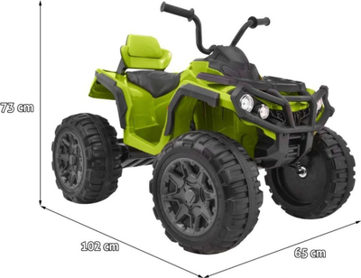 Quad elektrik për kalamaj, me rrotat me shkumë, bateri që rikarikohet, jeshil