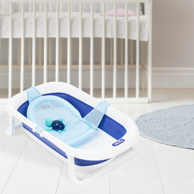 Vaskë palosëse për bebe U-grow, 78x25x21 cm, me reduktor dhe termometër, blu