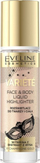 Iluminues i lëngshëm për fytyrë dhe trup Eveline Cosmetics Variété, 30ml, nuanca 01 Sparkling Gold, ari i artë