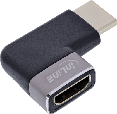Adapter HDMI InLine, Type A prizë dhe fishë, kënd 90°, 8K UHD, i zi