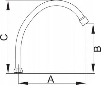 Pipë bide Hydroland SPOUT S, 3/4", 130mm, krom