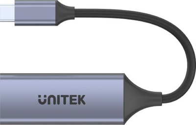 Adapter USB-C në Ethernet Unitek U1323A, Gigabit, Power Delivery 100W, gri metal