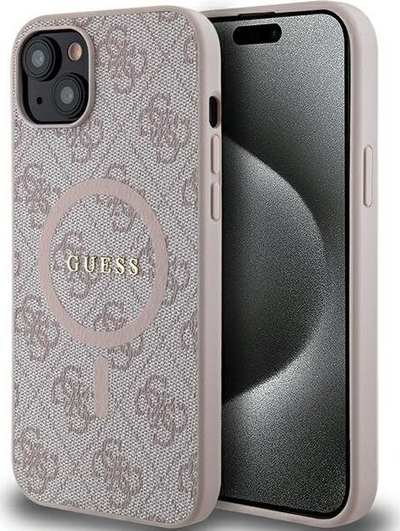 Kapak telefoni Guess 4G Collection MagSafe, për iPhone 15 14 13 6.1", rozë