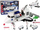 Set lodrash hapësinore Leantoys Spaceship, raketë me platformë uljeje, figurina astronautësh, i bardhë