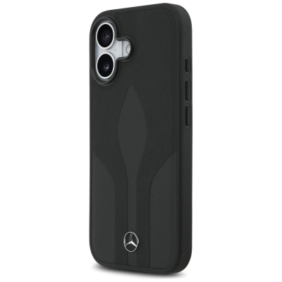 Mbrojtëse telefoni Mercedes me lëkurë The Move MagSafe, për iPhone 17, lëkurë natyrale, e zezë