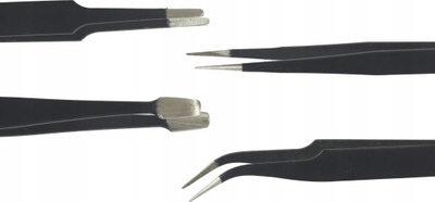 Set pincetash precize Mar-Pol Fiskars, 9 copë, antistatike, i zi