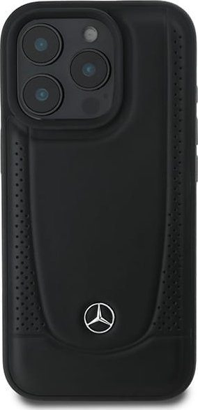 Këllëf telefoni Mercedes Leather Urban për iPhone 16 Pro Max, lëkurë, i hollë, i zi