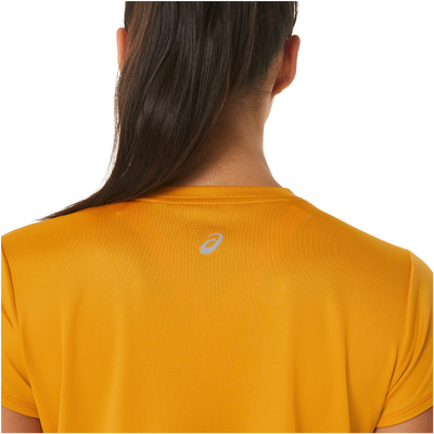 Bluzë sportive ASICS Fujitrail Logo SS Top, poliestër, për femra, e verdhë