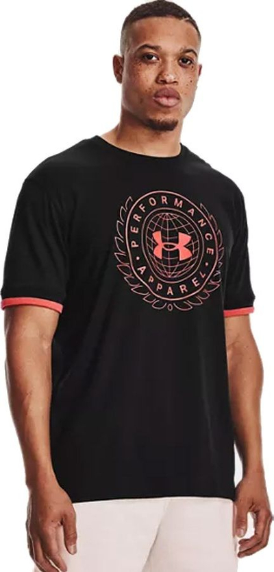Bluzë sportive Under Armour Crest për burra, me mëngë të shkurtra, material i hollë i lehtë, e zezë