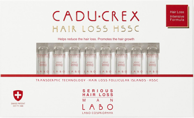 Serum kundër rënies së flokëve Labo Cadu-Crex Severe Stage, 20 ampula, 3.5 ml, për meshkuj
