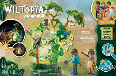 Set lodrash Playmobil Wiltopia Rainforest Night Light, dritë nate, tinguj natyre, shumëngjyrësh