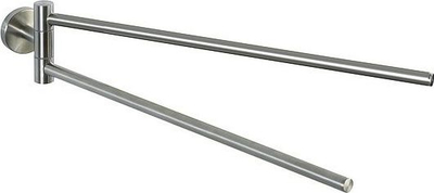 Mbajtëse peshqirësh Wenko Double Rod, çelik inox, argjendtë