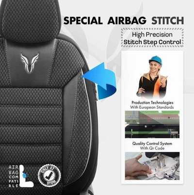 Mbulesë sediljeje pasme Otom OT76893 Toro 902, tekstil, gri e zezë