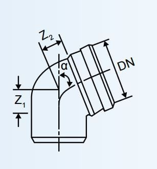 Kënd tubi Magnaplast Skolan dB, 67°, 110mm, gri