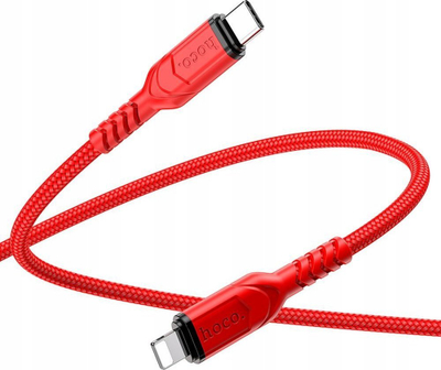 Kabllo karikimi Hoco X59 Victory, USB‑C në Lightning, PD 20W, 1m, e kuqe