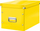 Kuti ruajtje Leitz Wow Click &amp; Store Cube Large, karton i fortë, e verdhë