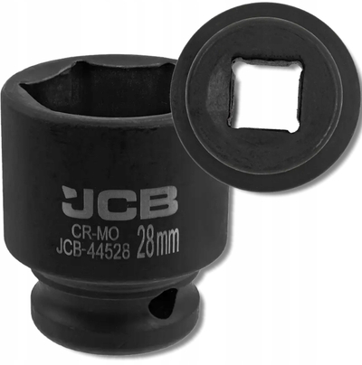 Çelës goditës JCB Impact Socket 1/2" 28mm, 6-këndor, Cr-Mo, i zi