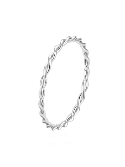 Unazë argjendi Beneto AGG315L, minimalist, 58 mm, ngjyrë argjendi
