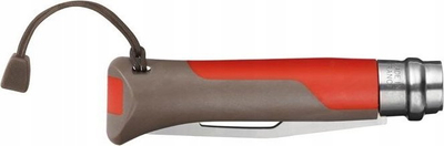 Thikë xhepi Opinel No. 08 Outdoor, palosshme, me dorëz ergonomike, e kuqe