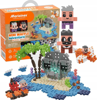 Set blloqesh Marioinex Blocks Mini Waffle Treasure Island, 148 pjesë, për fëmijë 5+