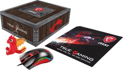 Set gaming MSI Loot Box Kit M92, maus RGB me mouse pad, me varese çelsash dragoi, i zi