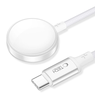 Kabllo karikimi magnetike Tech-Protect UltraBoost MC02 për Apple Watch, USB-C, 100 cm, e bardhë