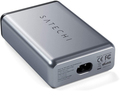 Karikues udhëtimi Satechi DUAL USB-C PD, 75W, i hirtë
