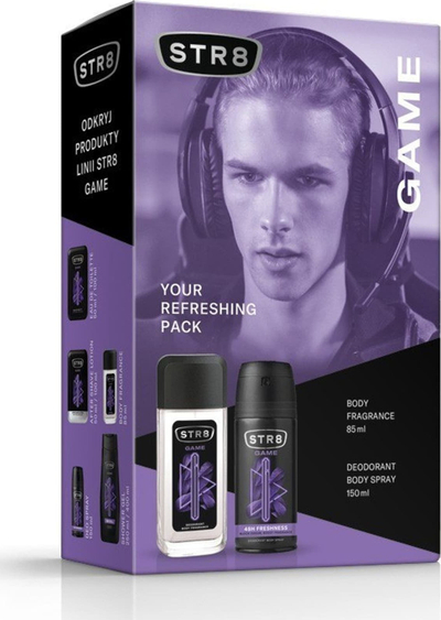 Set dhuratë STR8 Game, deodorant spray 85ml, deodorant spray 150ml, për meshkuj
