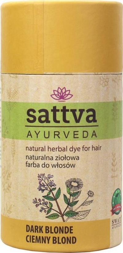 Bojë flokësh bimore Sattva Natural Herbal Dark Blonde, 150g, bjonde e errët
