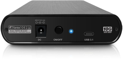 Надворешно куќиште Fantec DB ALU31, USB C 3.1, за HDD SSD 3.5", црна боја