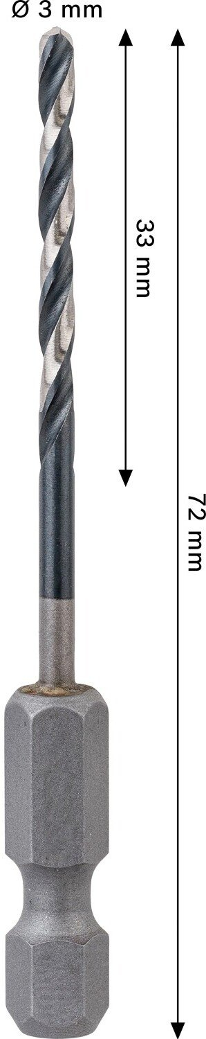 Stërvitëse metali Bosch PRO Metal HSS-G Impact 2608577566, 3mm, futje 1/4", gri
